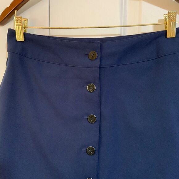 Puma Way 1 Navy Blue Button Front Cotton Tennis Golf Skort Pockets Size 2 - Picture 3 of 11